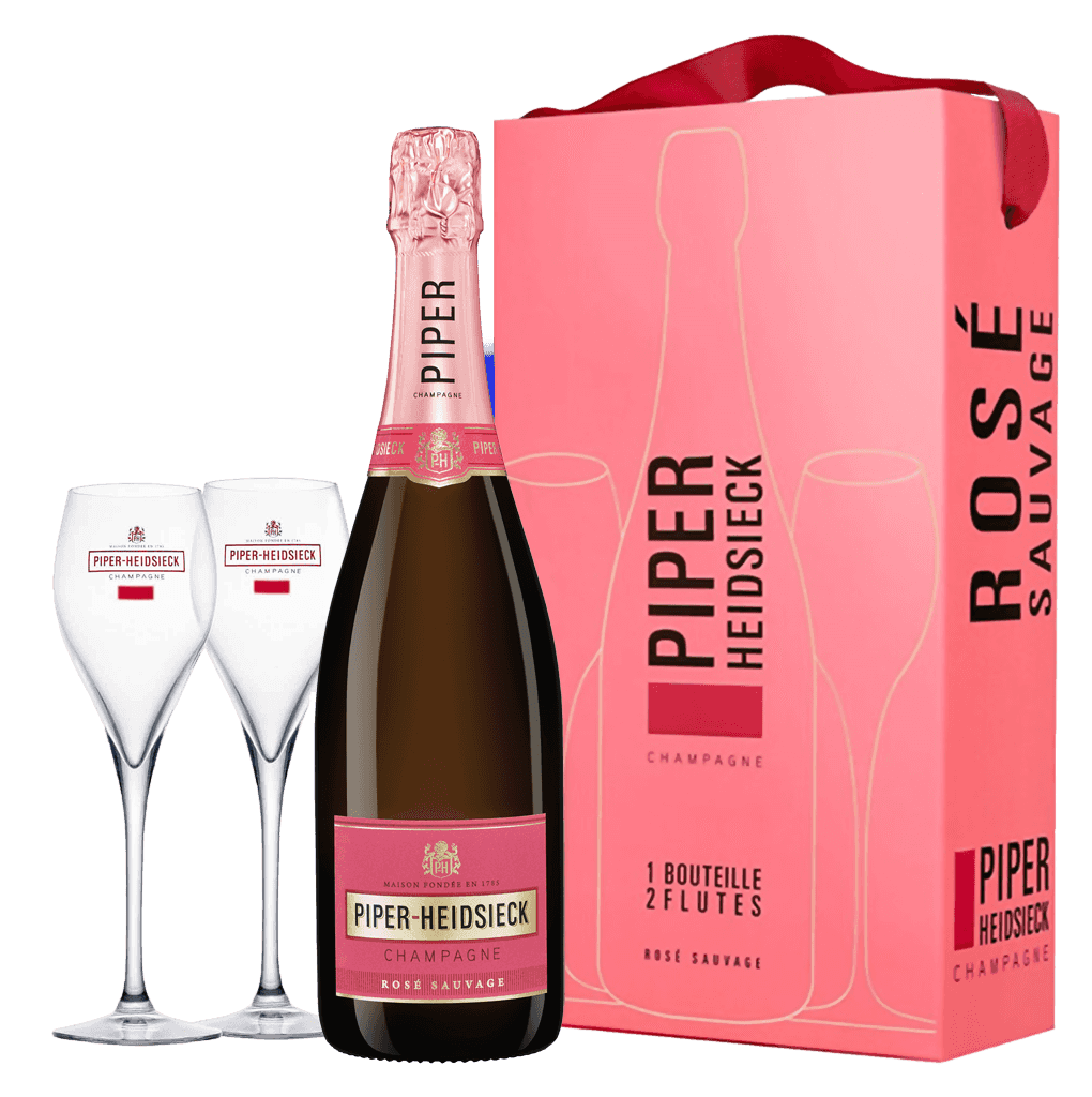 Šampanské Piper Heidsieck Rosé Sauvage 12% 0,75l + 2 Poháre 2022