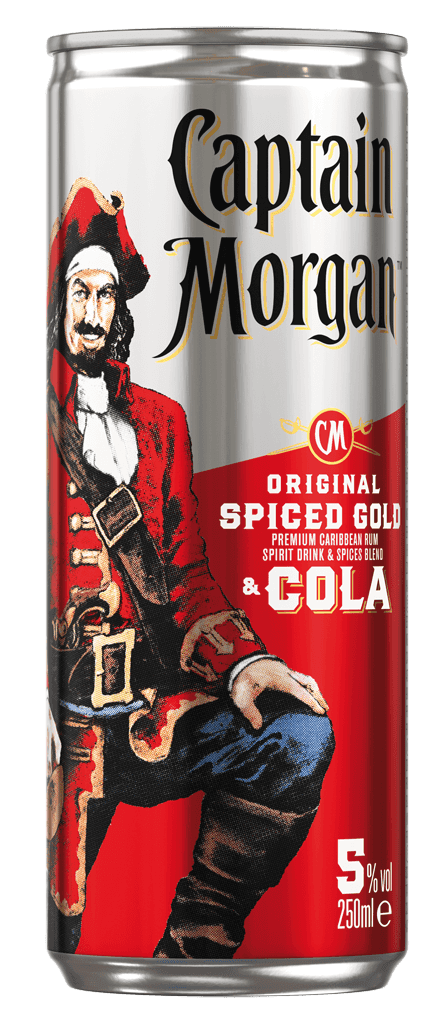 Miešaný Nápoj Captain Morgan Original Spiced Gold & Cola 5% 0,25l Plech Z